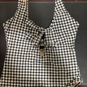 Black and white one piece swim